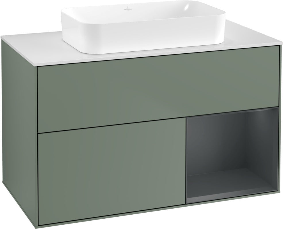 Villeroy & Boch Finion Waschtischunterschrank 1000 mm Glossy White Lacquer mit LED-Beleuchtung