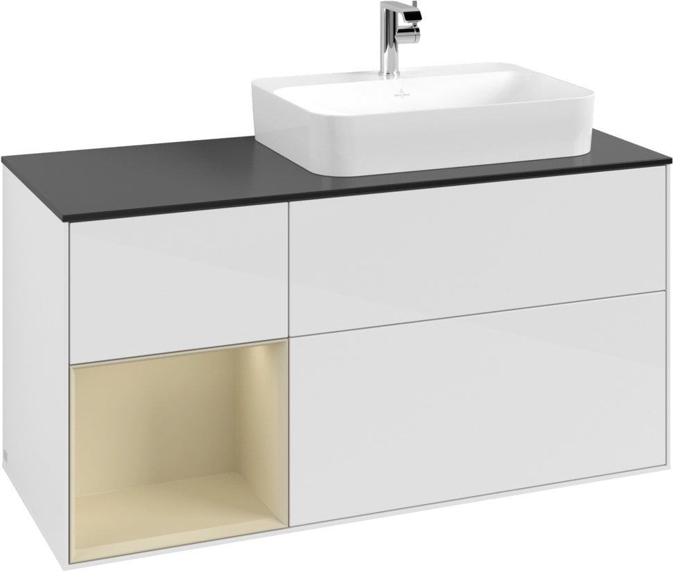 Villeroy & Boch Finion Waschbeckenunterschrank 1200 mm Glossy White Lacquer mit Beleuchtung