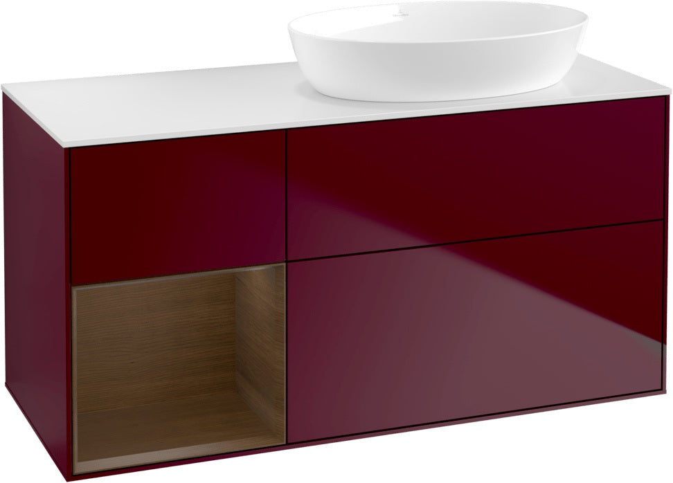 Villeroy & Boch Finion Waschtischunterschrank 1200 mm Glossy White Lacquer mit Beleuchtung
