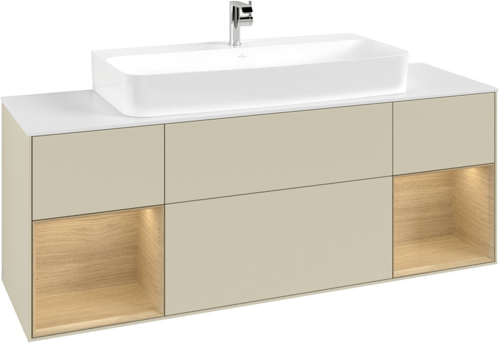 Villeroy & Boch Finion Waschtischunterschrank 1600 mm Glossy White Lacquer mit LED-Beleuchtung