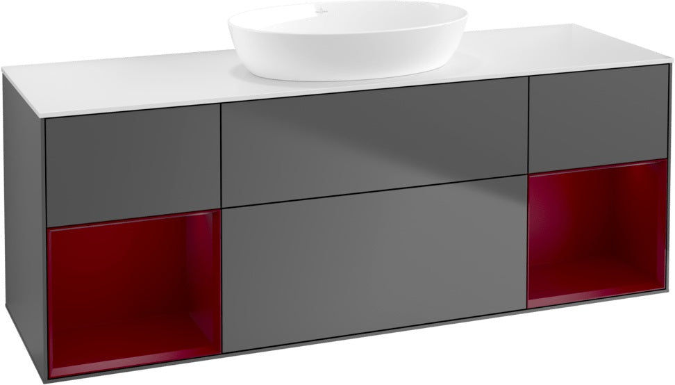 Villeroy & Boch Finion Waschbeckenunterschrank 1600 mm Glossy White Lacquer – mit LED-Beleuchtung