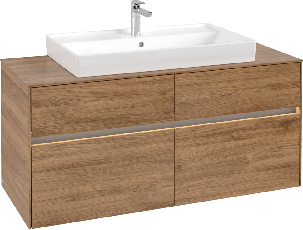 Villeroy & Boch Waschtischunterschrank Collaro C087 B0 1200 mm Kansas Oak mit Beleuchtung