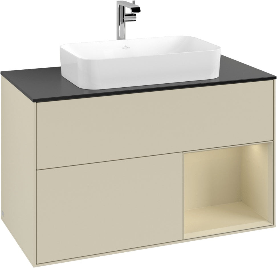 Villeroy & Boch Waschtischunterschrank Finion F252G 1000 mm Glossy White Lacquer mit LED-Beleuchtung