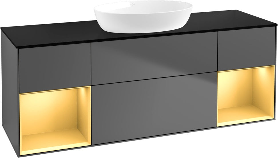 Villeroy & Boch Finion Waschtischunterschrank 1600 mm Glossy White Lacquer mit Beleuchtung