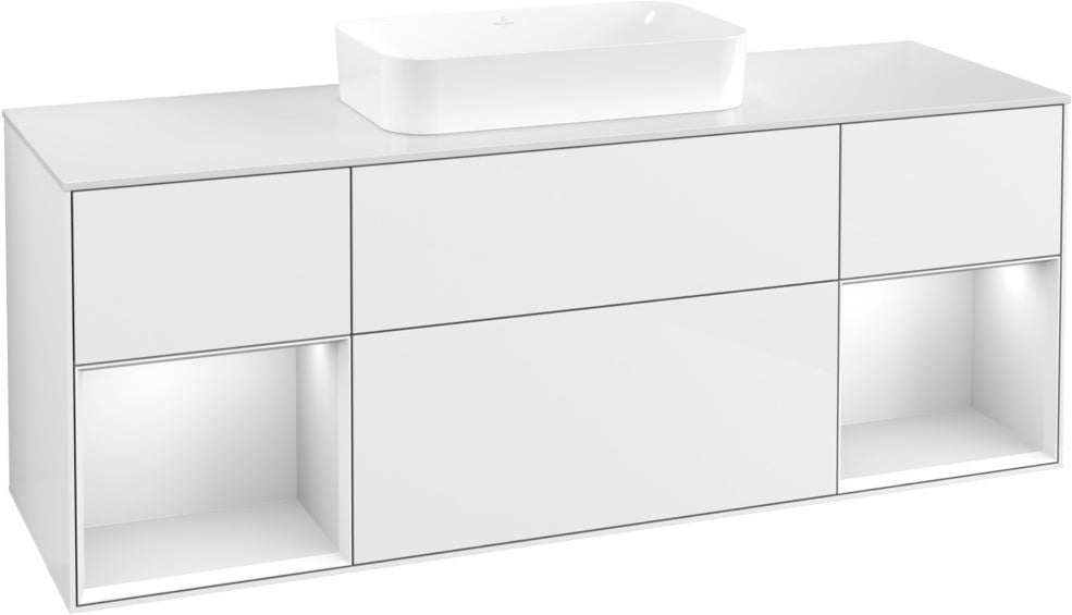 Villeroy & Boch Finion Waschtischunterschrank 1600 mm Glossy White Lacquer mit Beleuchtung