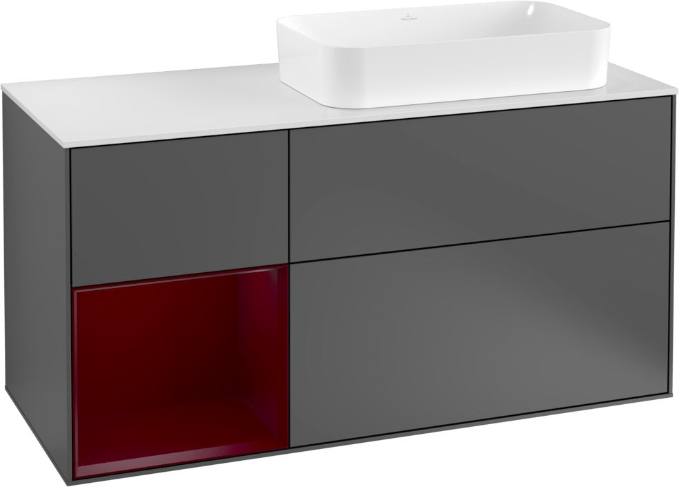 Villeroy & Boch Finion Waschbeckenunterschrank 1200 mm Glossy White Lacquer mit LED-Beleuchtung