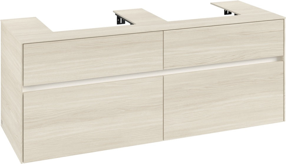 Villeroy & Boch Waschtischunterschrank Collaro C076 B0 1400 mm White Oak mit Beleuchtung und SoftClosing