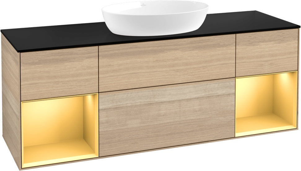 Villeroy & Boch Finion Waschtischunterschrank 1600 mm Glossy White Lacquer mit Beleuchtung