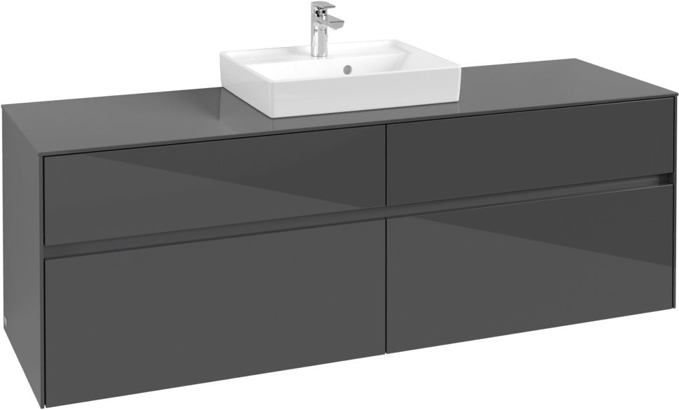 Villeroy & Boch Waschtischunterschrank Collaro C077 1600 mm Glossy Grey mit 4 Auszügen