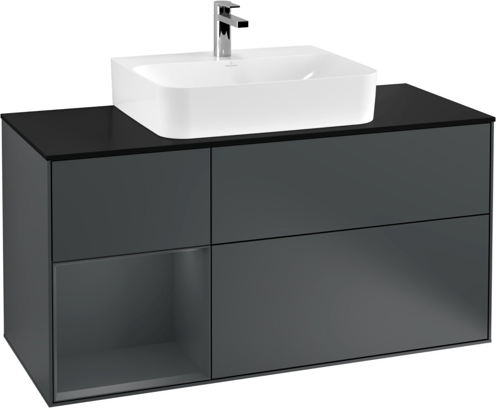 Villeroy & Boch Finion Waschbeckenunterschrank 1200 mm Glossy White mit Beleuchtung