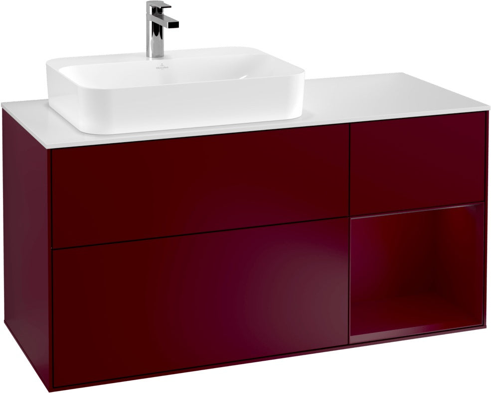 Villeroy & Boch Waschtischunterschrank Finion F401G 1200 mm Glossy White Lacquer mit Beleuchtung