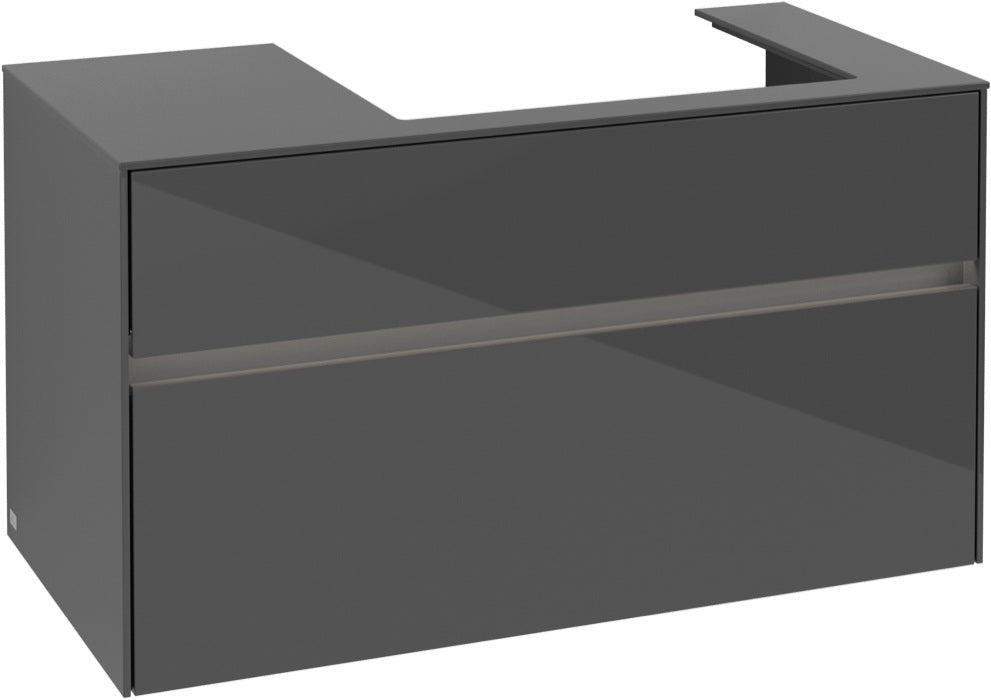 Villeroy & Boch Waschtischunterschrank Collaro C018 B0 1000 mm Glossy Grey mit LED-Beleuchtung