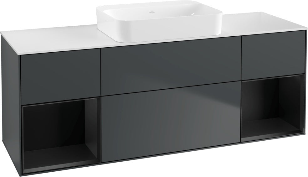 Villeroy & Boch Finion Waschtischunterschrank 1600 mm Glossy White Lacquer mit Beleuchtung