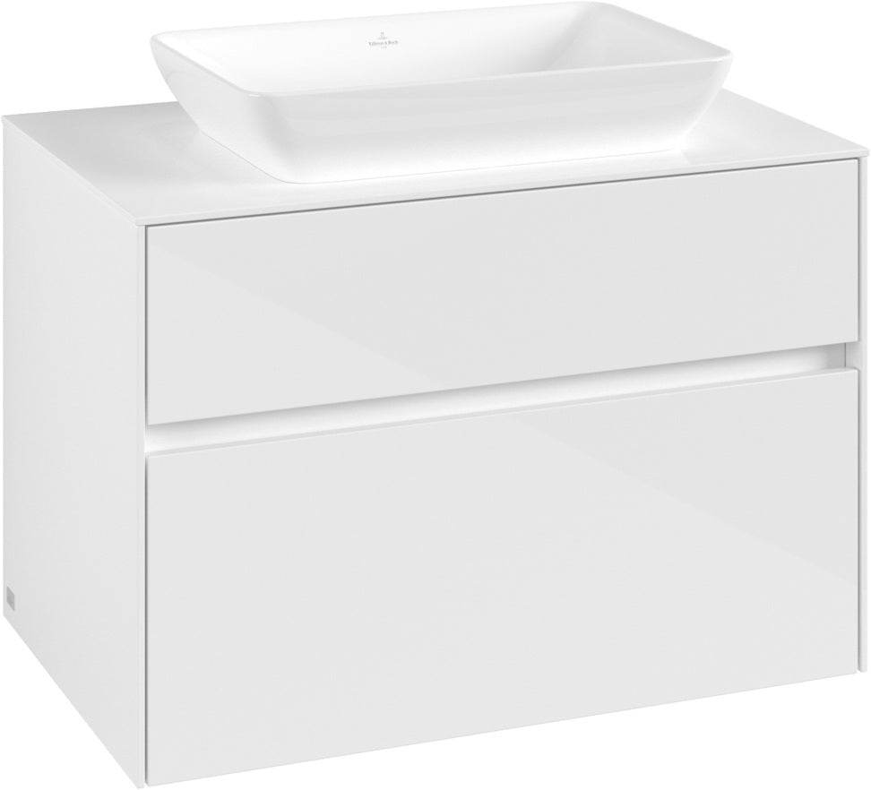Villeroy & Boch Collaro Waschtischunterschrank 800 mm Glossy White mit SoftClosing und 2 Auszügen