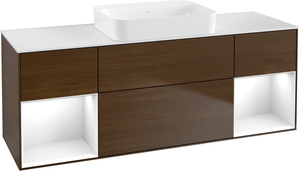 Villeroy & Boch Finion Waschtischunterschrank 1600 mm Glossy White Lacquer mit Beleuchtung