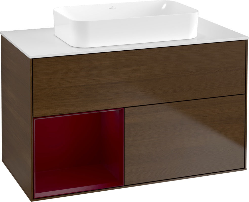 Villeroy & Boch Finion Waschtischunterschrank 1000 mm Glossy White Lacquer – mit LED-Beleuchtung & SoftClosing