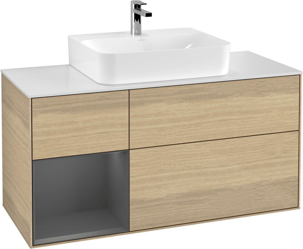 Villeroy & Boch Finion Waschtischunterschrank G161G 1200 mm Glossy White Lacquer mit LED-Beleuchtung
