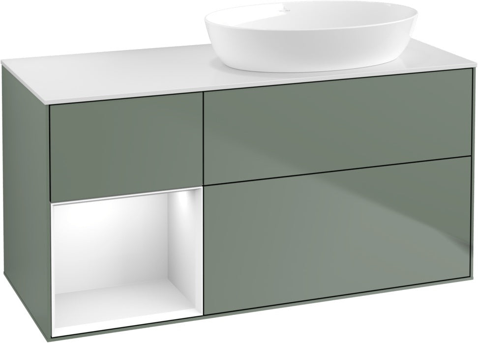 Villeroy & Boch Finion Waschtischunterschrank 1200 mm Glossy White Lacquer mit Beleuchtung