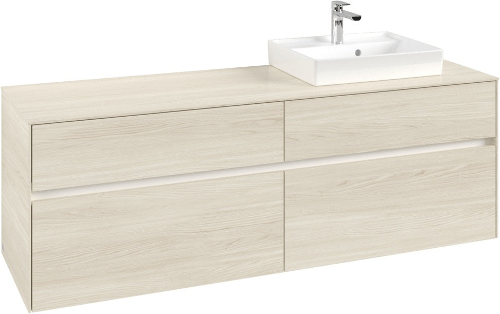 Villeroy & Boch Collaro Waschbeckenunterschrank 1600 mm White Oak mit LED-Beleuchtung