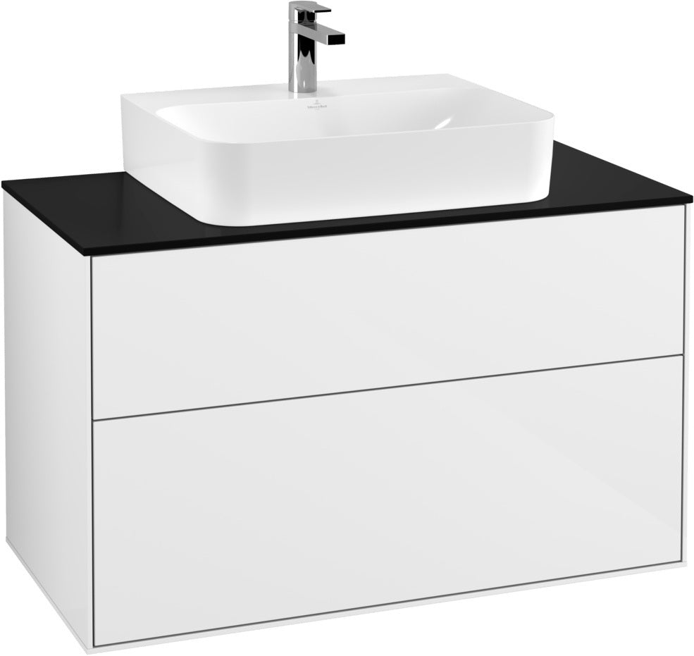 Villeroy & Boch Finion Waschbeckenunterschrank 1000 mm Glossy White Lacquer mit LED-Beleuchtung
