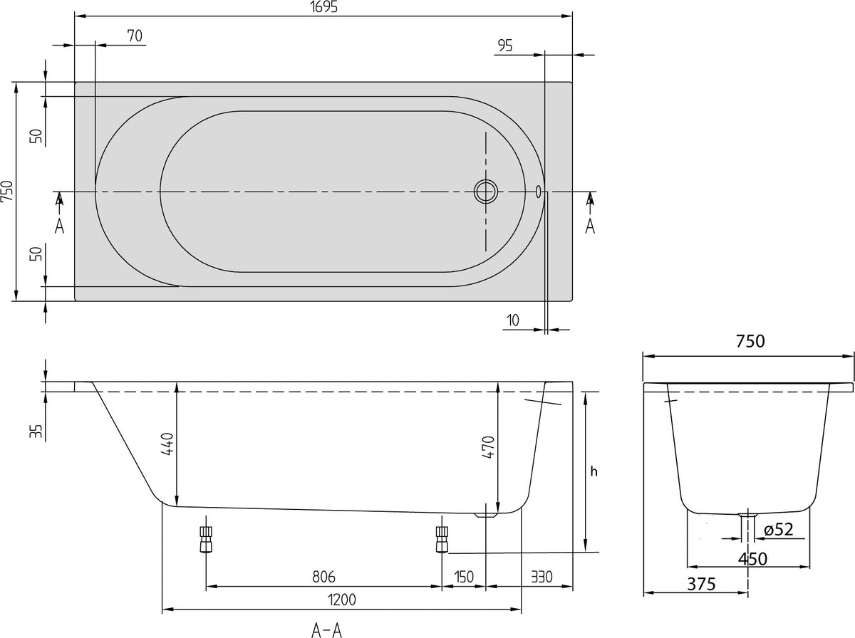 Villeroy & Boch O.novo Whirlpool UHC170C AS2A1V 1700x750mm Rechteck Weiß Alpin