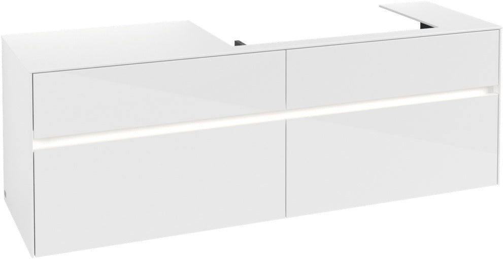 Villeroy & Boch Waschtischunterschrank Collaro C027 B0 1600 mm Glossy White mit LED-Beleuchtung