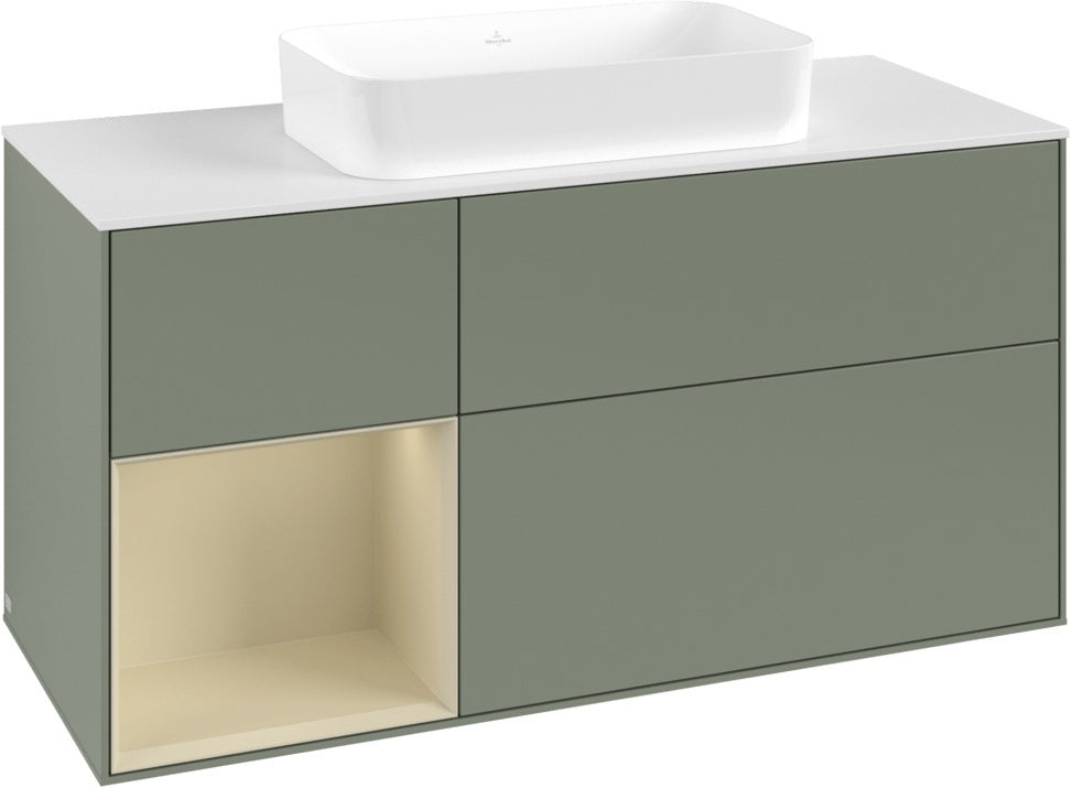 Villeroy & Boch Finion Waschbeckenunterschrank 1200 mm Walnut Veneer mit Beleuchtung