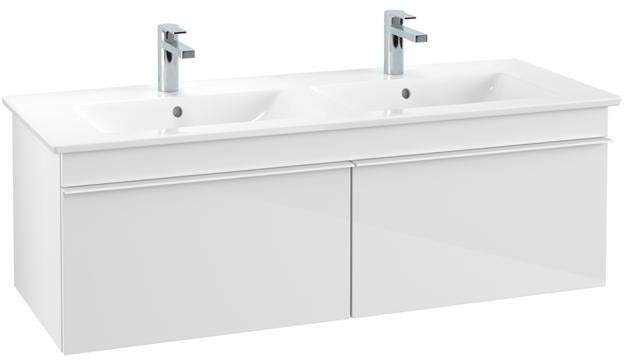 Villeroy & Boch Venticello Waschbeckenunterschrank 1253 mm Glossy White – 2 Auszüge, wandhängend