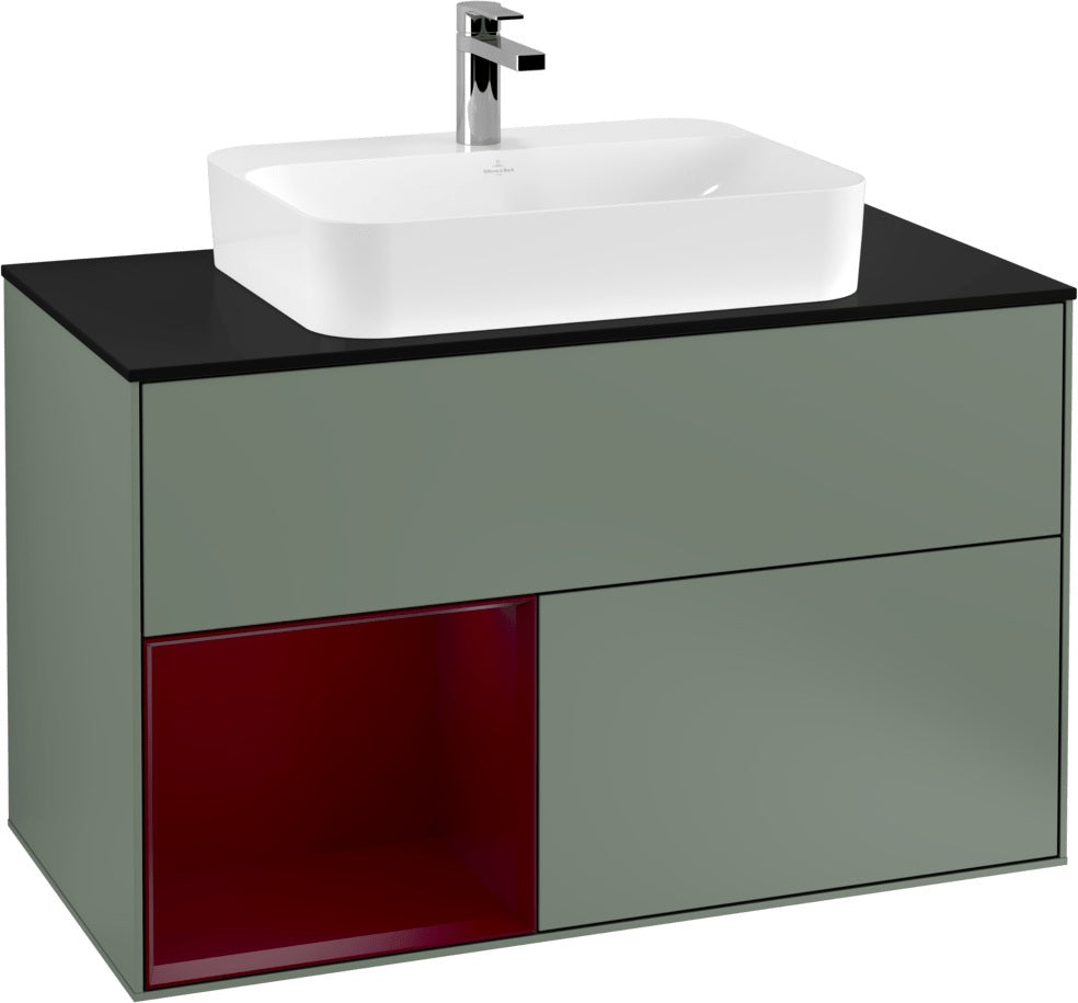 Villeroy & Boch Finion Waschtischunterschrank 1000 mm Glossy White Lacquer mit LED-Beleuchtung