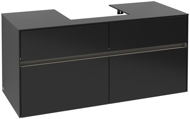 Villeroy & Boch Collaro Waschtischunterbau 1200 mm mit LED-Beleuchtung und 4 Auszügen in Truffle Grey
