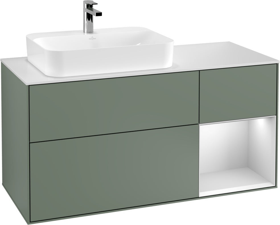 Villeroy & Boch Waschtischunterschrank Finion F401G 1200 mm Glossy White Lacquer mit Beleuchtung