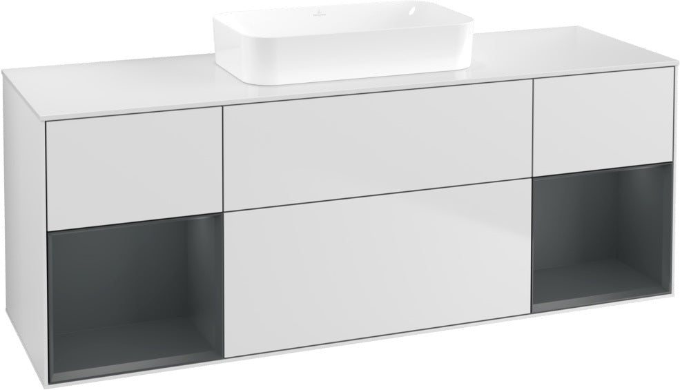 Villeroy & Boch Finion Waschtischunterschrank 1600 mm Glossy White Lacquer mit Beleuchtung