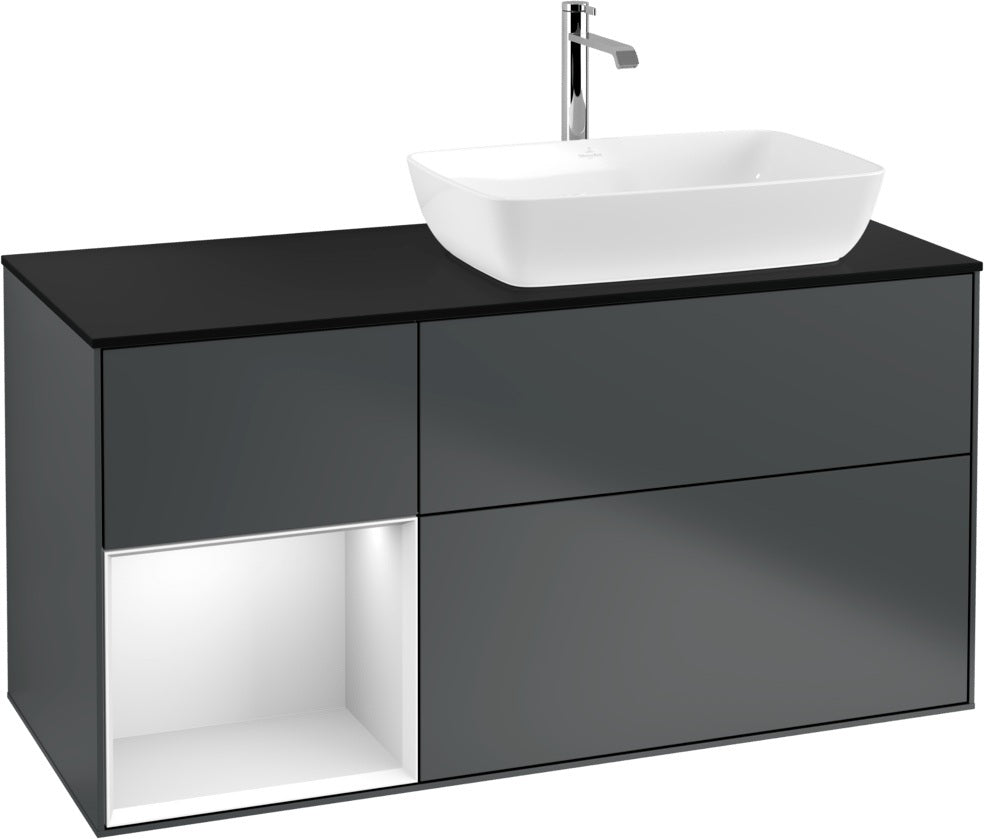 Villeroy & Boch Finion Waschtischunterschrank 1200 mm Glossy White Lacquer mit Beleuchtung