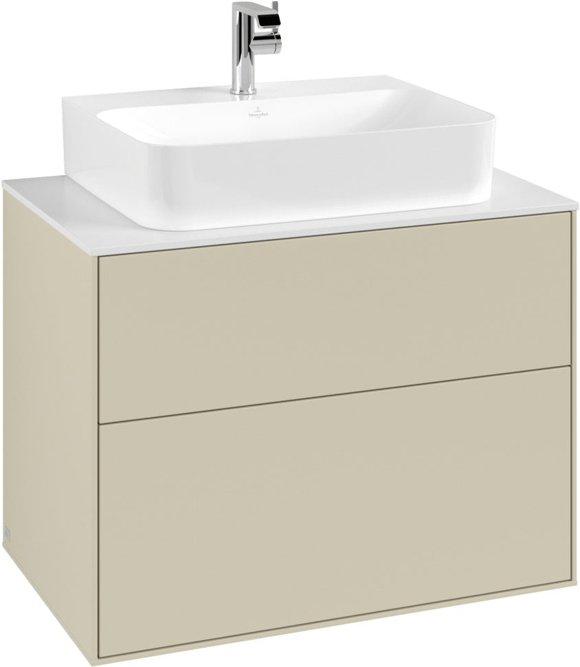 Villeroy & Boch Finion Waschbeckenunterschrank 800 mm Glossy White Lacquer – Wandmontage, 2 Auszüge