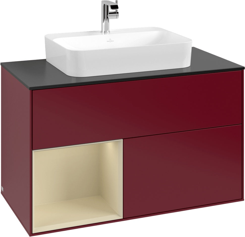 Villeroy & Boch Finion Waschtischunterschrank 1000 mm Glossy White Lacquer mit LED-Beleuchtung