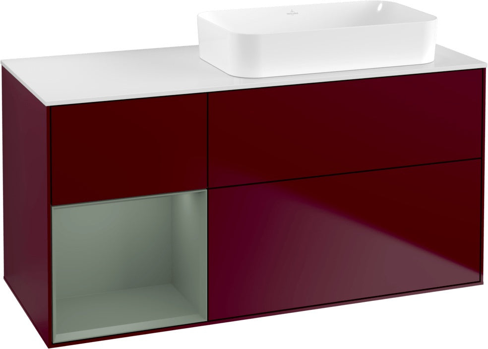 Villeroy & Boch Finion Waschtischunterschrank 1200 mm Glossy White mit Beleuchtung