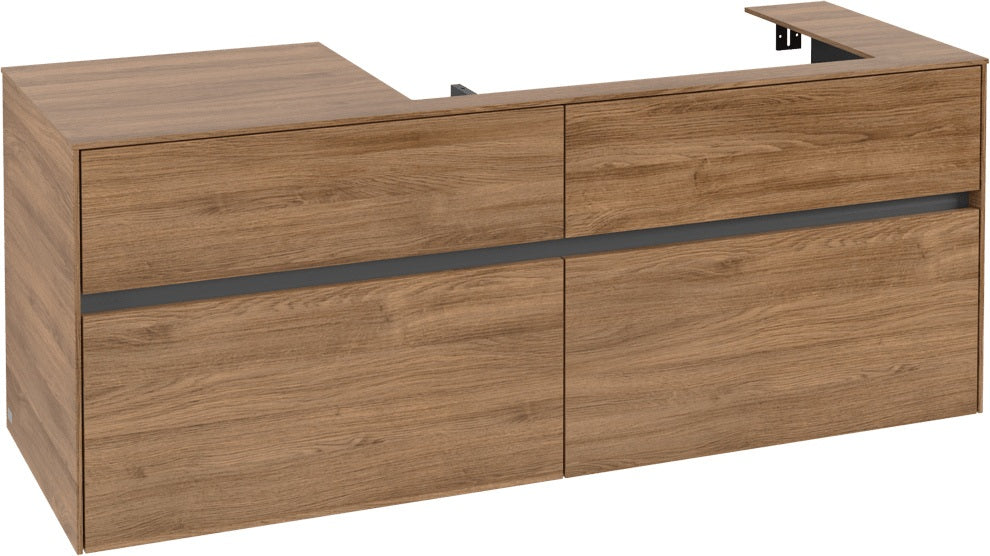 Villeroy & Boch Waschbeckenunterschrank Collaro C09000RH 1400 mm Kansas Oak mit 4 Auszügen