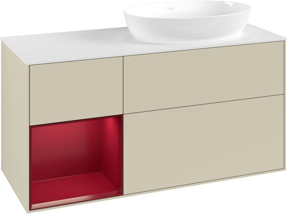 Villeroy & Boch Finion Waschtischunterschrank 1200 mm Glossy White Lacquer mit Beleuchtung