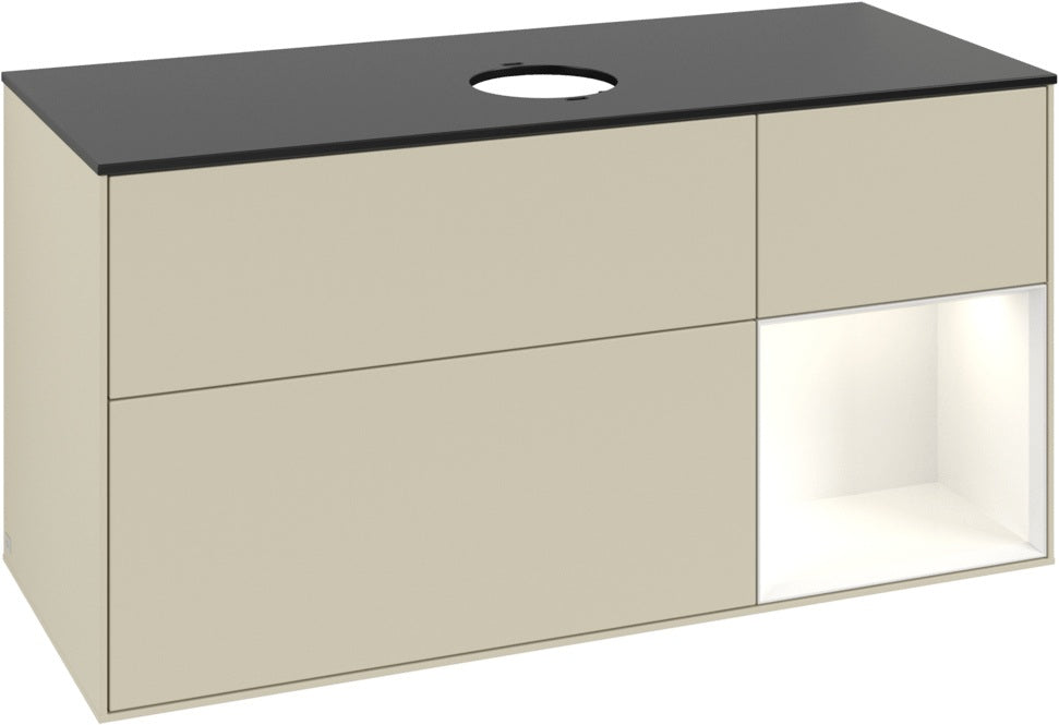 Villeroy & Boch Finion Waschtischunterschrank FA72GFGF 1200 mm Glossy White Lacquer mit LED-Beleuchtung