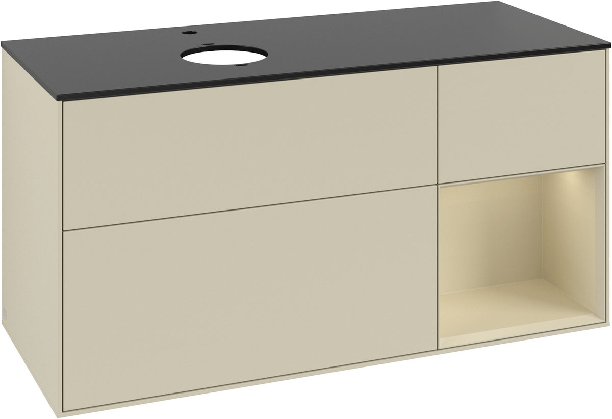 Villeroy & Boch Finion Waschtischunterschrank 1200 mm Glossy White mit Beleuchtung und SoftClosing