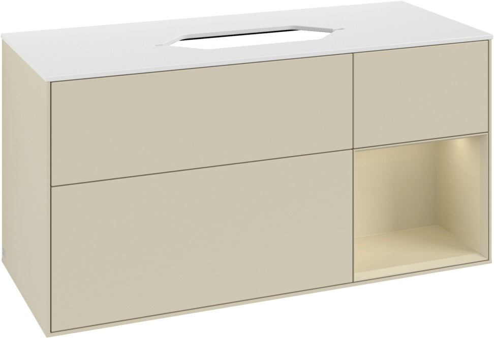 Villeroy & Boch Finion Waschtischunterschrank G711G Black Matt Lacquer 1200 mm mit Beleuchtung