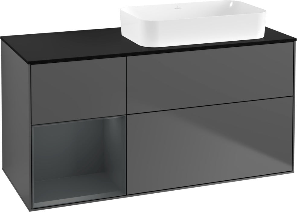 Villeroy & Boch Finion Waschtischunterschrank 120 cm Glossy White Lacquer mit Beleuchtung