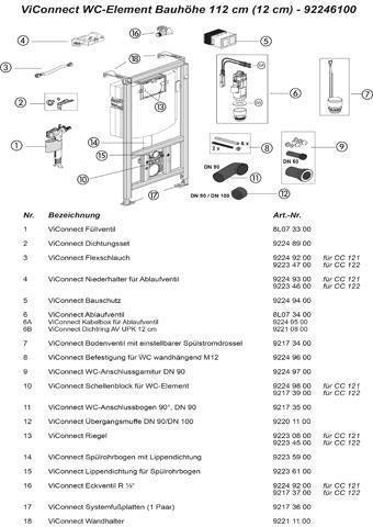 Villeroy & Boch ViConnect WC-Vorwandelement 525 x 1120 x 135 mm für Trockenbau