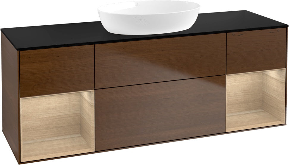 Villeroy & Boch Finion Waschtischunterschrank 1600 mm Glossy White Lacquer mit Beleuchtung
