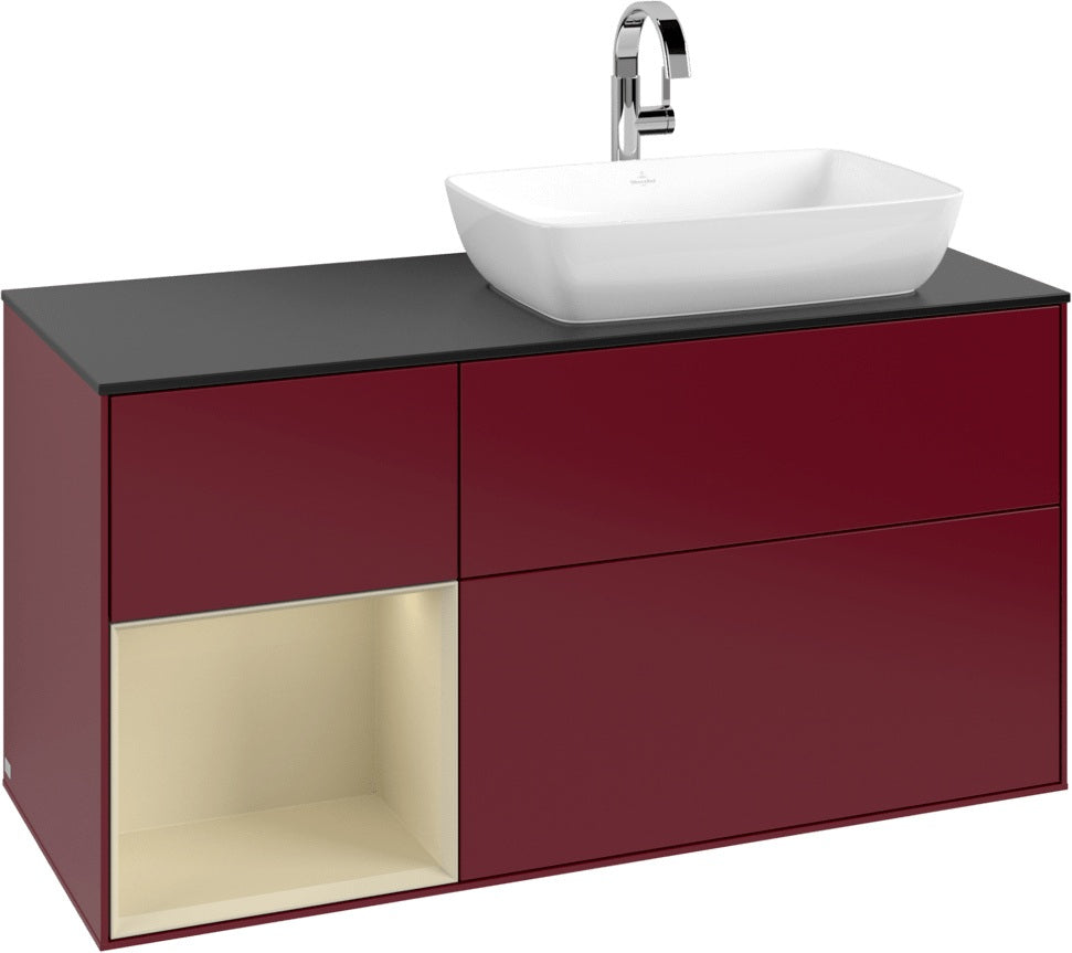 Villeroy & Boch Finion Waschtischunterschrank 1200 mm Glossy White Lacquer mit LED-Beleuchtung