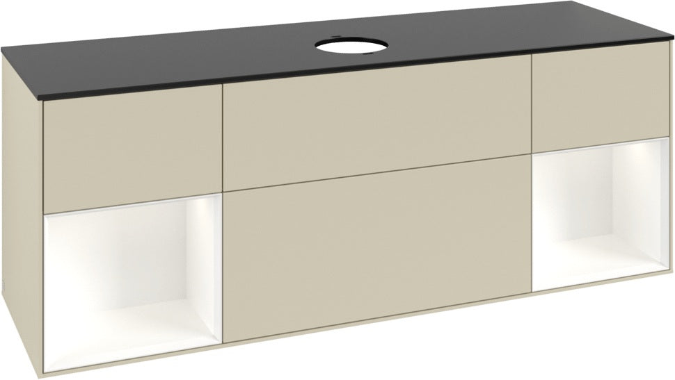 Villeroy & Boch Finion Waschtischunterschrank 1600 mm Glossy White Lacquer mit Beleuchtung