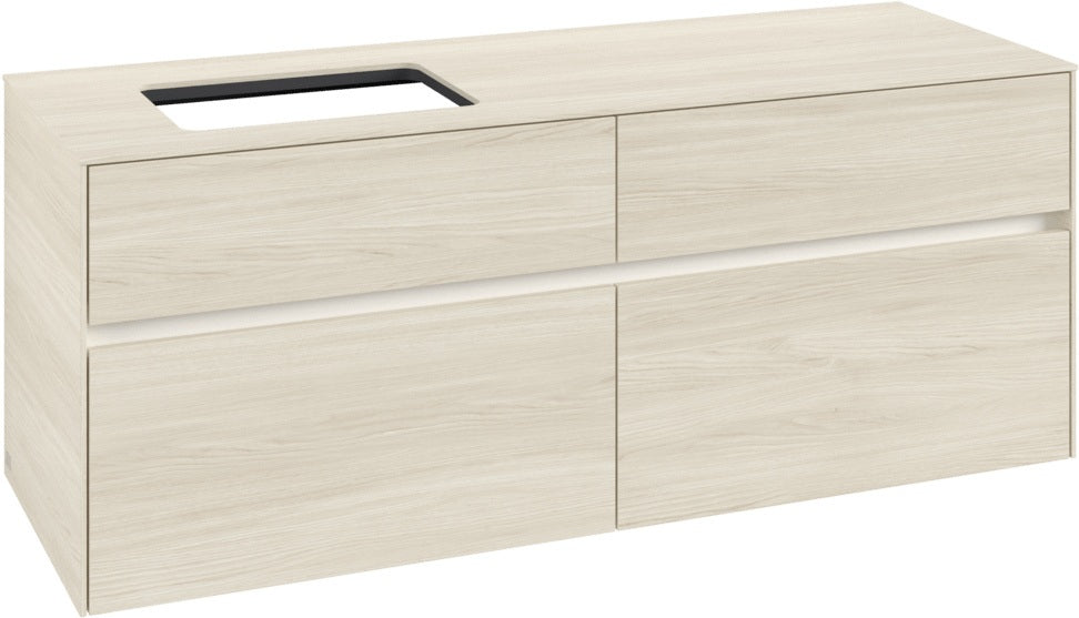 Villeroy & Boch Waschtischunterschrank Collaro C117 B0 White Oak 1400 mm mit Beleuchtung