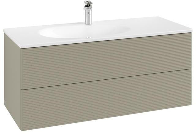 Villeroy & Boch Antao Waschtischunterschrank 1188 mm, Stone Grey Matt Lacquer, 2 Auszüge, wandhängend