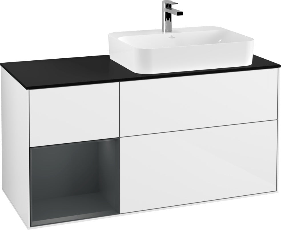 Villeroy & Boch Finion Waschbeckenunterschrank 1200 mm Glossy White Lacquer mit Beleuchtung