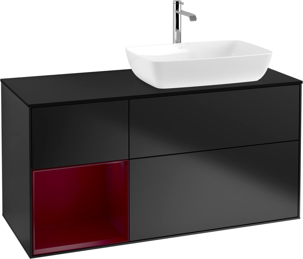 Villeroy & Boch Finion Waschtischunterschrank 1200 mm Glossy White Lacquer mit Beleuchtung